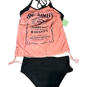 Jack Daniels Pink and Black Bikini Set